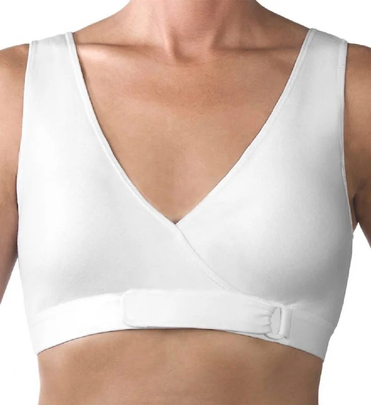 Women's Satin Sleepwear LingerieWomen's Satin Sleepwear LingerieEasy Open Front Close Bra In White