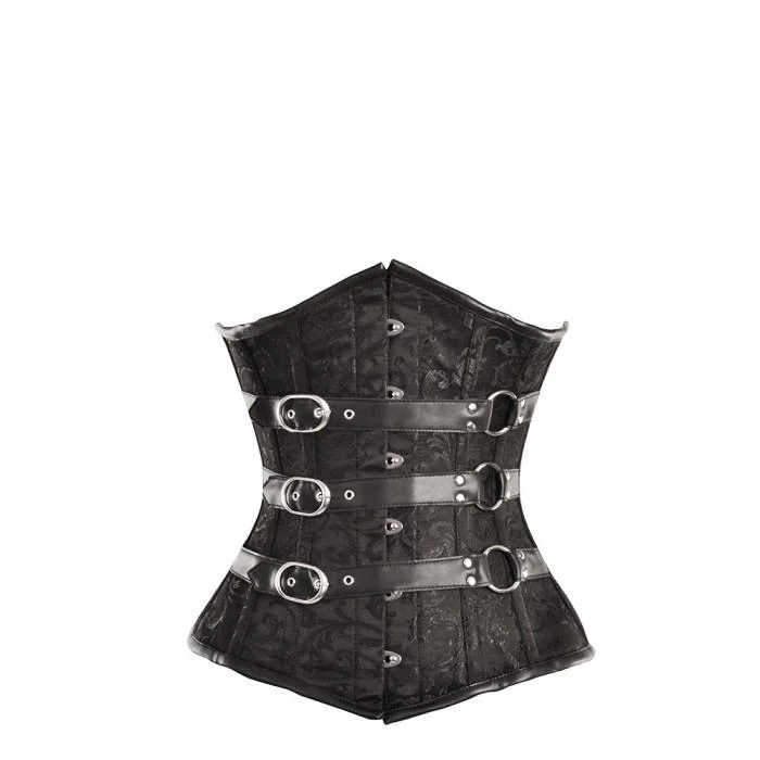 Floral - patterned corsets for a romantic and spring - like feelLorena Brocade Underbust With Buckle Front Detail Floral - patterned corsets for a romantic and spring - like feelLorena Brocade Underbust With Buckle Front Detail