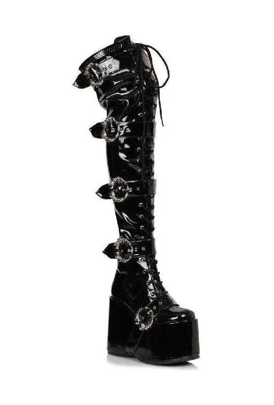 Women's Tights with RhinestonesEllie Shoes 500-KAMORA Chunky Platform Thigh High Stretch Boot w/Buckles Women's Tights with RhinestonesEllie Shoes 500-KAMORA Chunky Platform Thigh High Stretch Boot w/Buckles