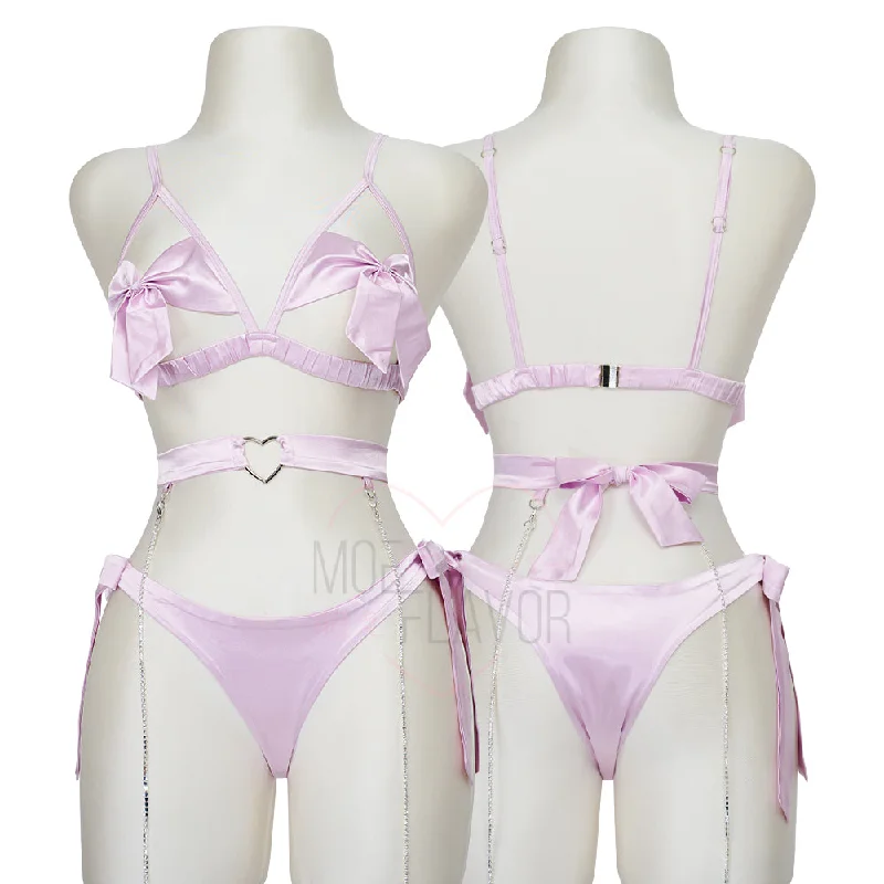 Elegant French Lace Lingerie for WomenPresent Bow Lingerie