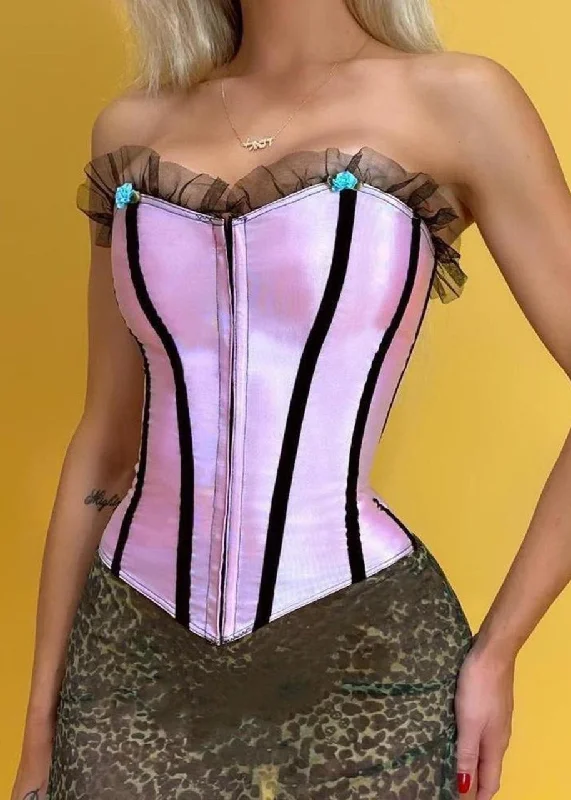 Geometric - printed bustiers for a modern and trendy lookBalletcore Pastel Pink Strapless Coquette - 90's USA-Made Vintage Geometric - printed bustiers for a modern and trendy lookBalletcore Pastel Pink Strapless Coquette - 90's USA-Made Vintage