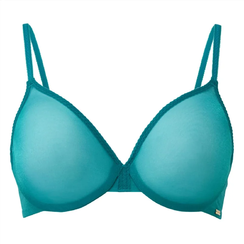 Elegant French Lace Lingerie for WomenElegant French Lace Lingerie for WomenWomen's maternity bras with adjustable strapsGlossie Sheer Bra In Emerald