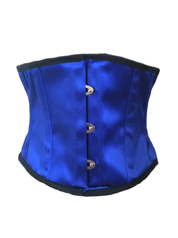 Animal - print bustiers for a wild and fierce styleWaspie Cincher Corset in Blue Satin Animal - print bustiers for a wild and fierce styleWaspie Cincher Corset in Blue Satin