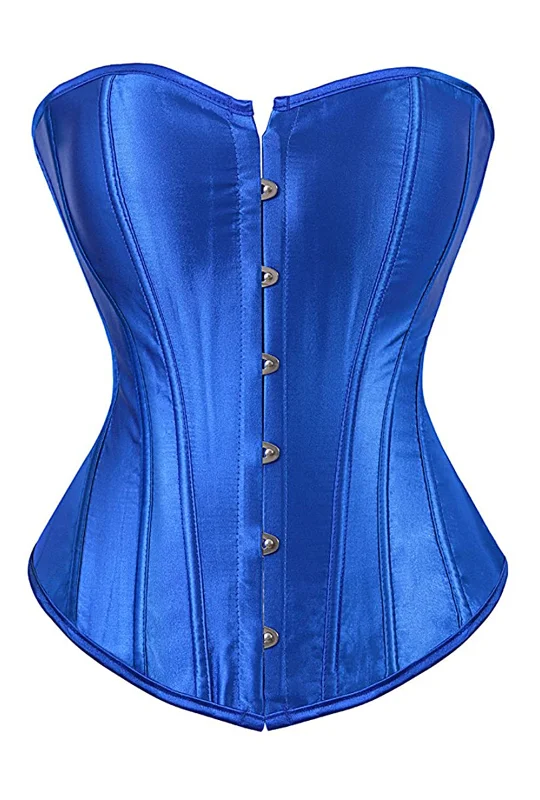 Removable - boning corsets for easy cleaningRoyal Blue Classic Satin Corset