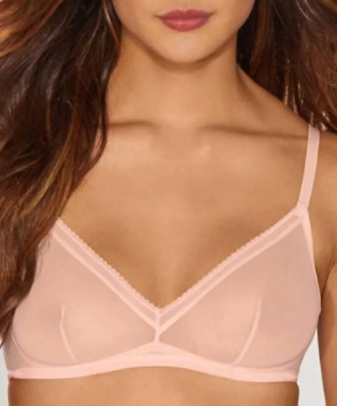 Women's Lingerie with Removable PadsWomen's Lingerie with Removable PadsWomen's bras with a slimming effectCotton Mesh Bralette In Blush