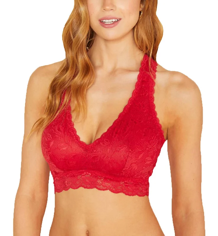 Elegant French Lace Lingerie for WomenElegant French Lace Lingerie for WomenNever Say Never Curvy Racie Racerback Bralette In Mystic Red