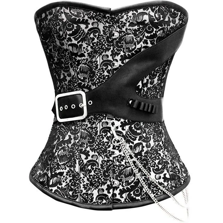 Victorian - era corsets with intricate boning detailsKaillie Brocade Overbust Corset Victorian - era corsets with intricate boning detailsKaillie Brocade Overbust Corset
