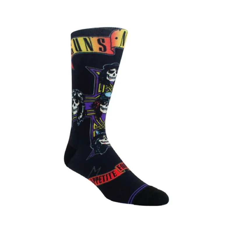 Women's Lingerie with Built-in ShapewearUnisex - Guns N' Roses Appetite Cross Sock In Black
