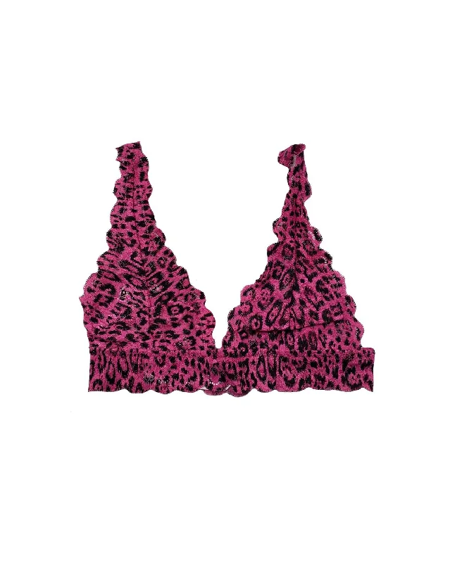 Women's Lingerie with Modern PrintsWomen's Lingerie with Modern PrintsWomen's Never Say Never Printed Triangle Bralette In Victorian Pink/ Animal