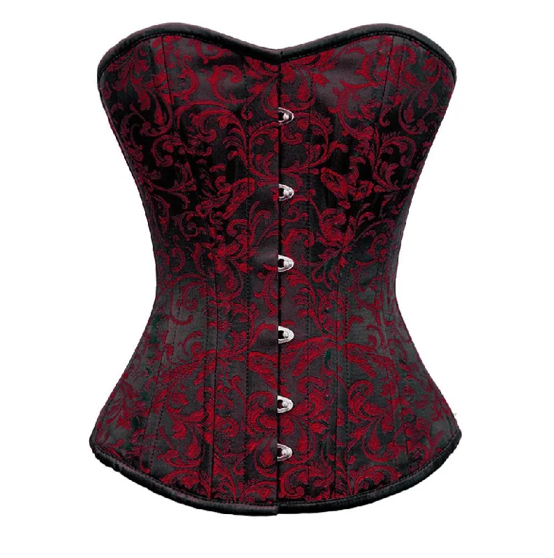 Striped corsets for a preppy and nautical vibeSherone Brocade Overbust Waist Training Corset