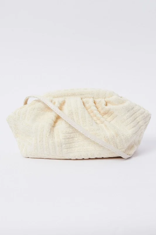 Women's Chemises and BabydollsWhite Toweling Detail Crossbody Bag