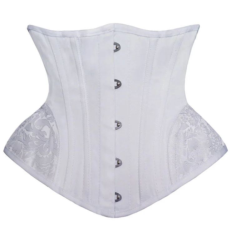 Red corsets for a passionate and attention - grabbing styleWhite Steel-Boned Cincher with Hip detail Underbust Corset Red corsets for a passionate and attention - grabbing styleWhite Steel-Boned Cincher with Hip detail Underbust Corset