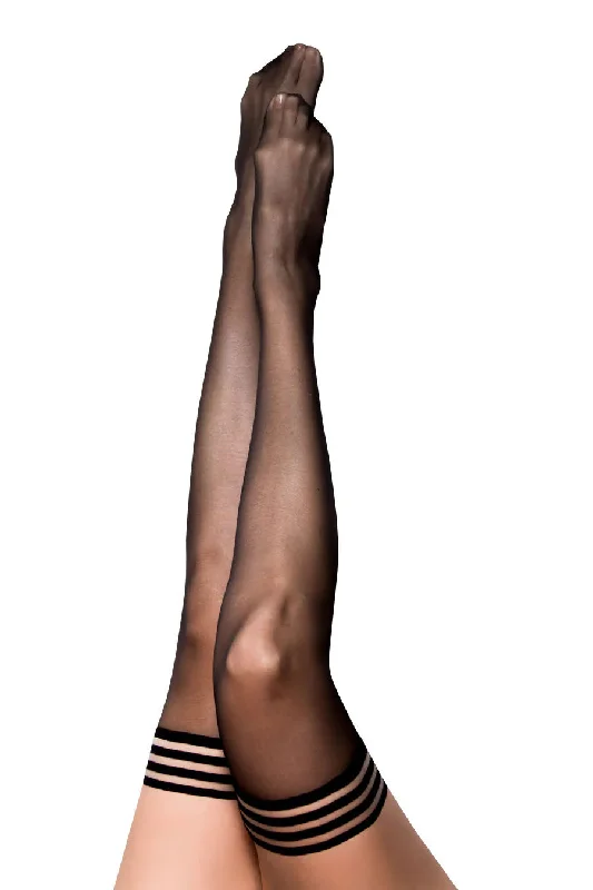 Cotton Tights for ComfortTaylor - Silky Sheer Thigh High - Size a - Black