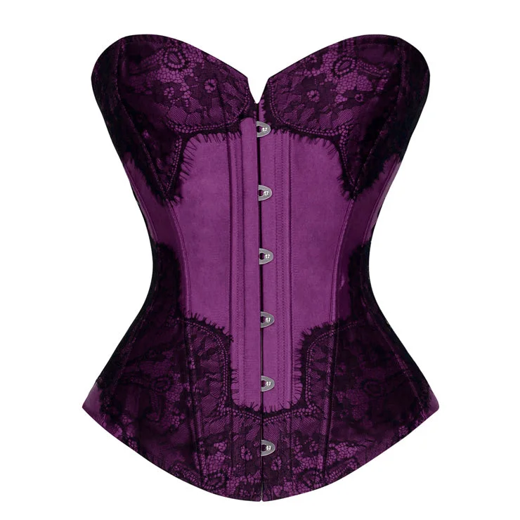 Hollywood - glamour bustiers for a red - carpet effectDark Purple Satin Overbust Corset