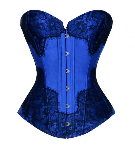 Hollywood - glamour bustiers for a red - carpet effectBlue Satin and Lace corset