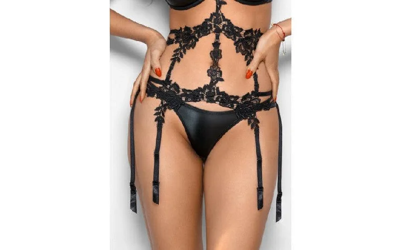 Eco-Friendly Organic Lingerie for WomenStretch Wetlook Strappy G-String Black