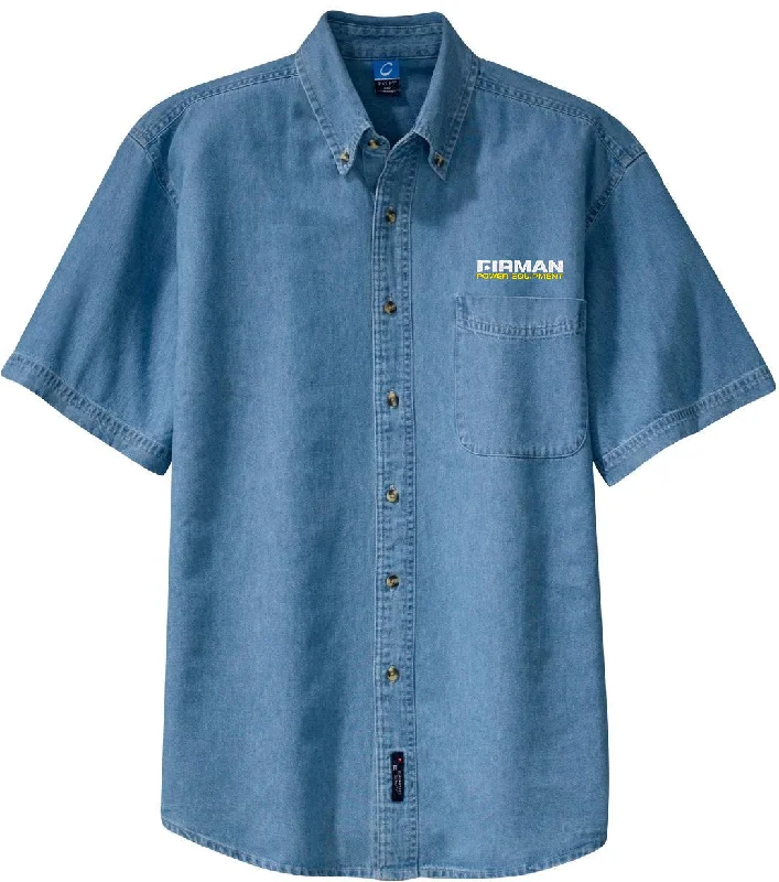 Women's v - neck long sleeve collared shirt Port & Company Short Sleeve Value Denim Shirt Women's v - neck long sleeve collared shirt Port & Company Short Sleeve Value Denim Shirt