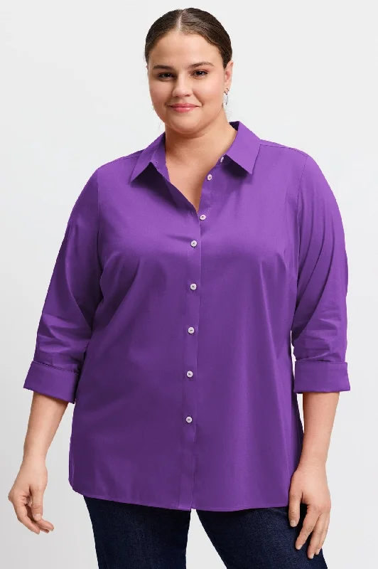 Women's boat - neck long sleeve shirt with cuffs Evelyn Plus No Iron Stretch 3/4 Sleeve Shirt Women's boat - neck long sleeve shirt with cuffs Evelyn Plus No Iron Stretch 3/4 Sleeve Shirt