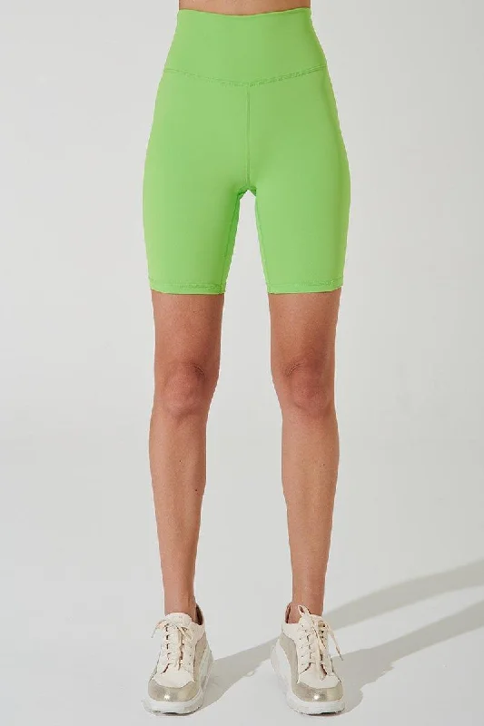Women's linen tight trousers F'Onte Bikershort - Floures Green