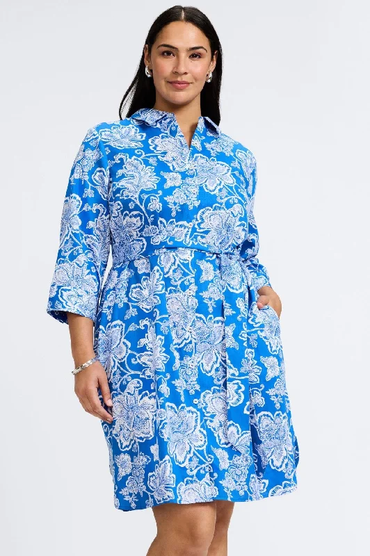 Women's floral print long sleeve chiffon shirt Rocca Plus Woodblock Floral 3/4 Sleeve Dress Women's floral print long sleeve chiffon shirt Rocca Plus Woodblock Floral 3/4 Sleeve Dress