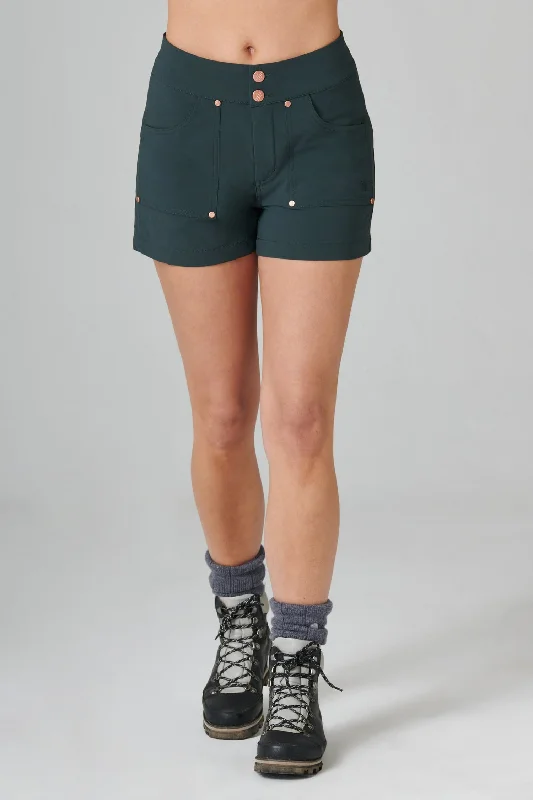Women's striped tight trousers Trek Shorts - Forest Green