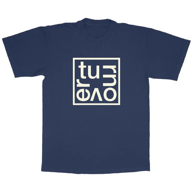 Women's UV protection t shirt Turnover - Box Logo Shirt (Navy Blue)