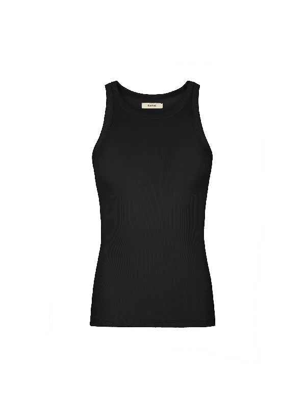 Women's Calvin Klein t shirt Women's 365 Lightweight Rib Tank Top—black
