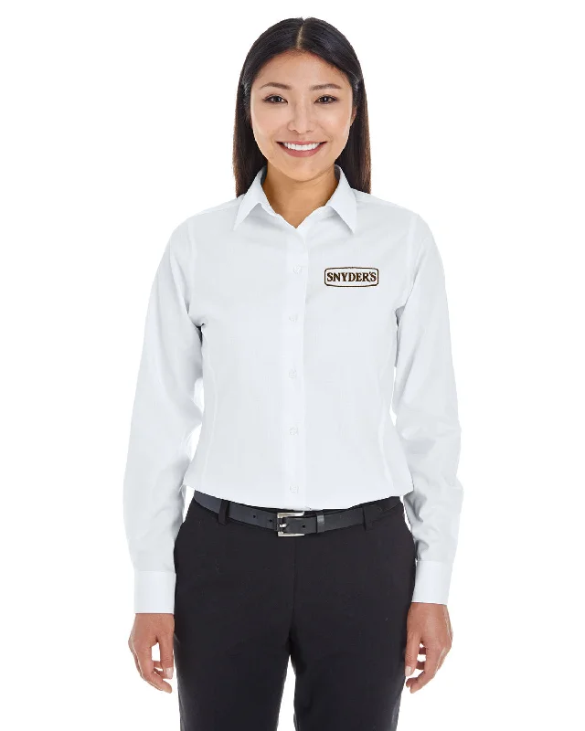Women's embroidered long sleeve linen shirt Devon & Jones Ladies Crown Woven Royal Dobby Shirt Women's embroidered long sleeve linen shirt Devon & Jones Ladies Crown Woven Royal Dobby Shirt