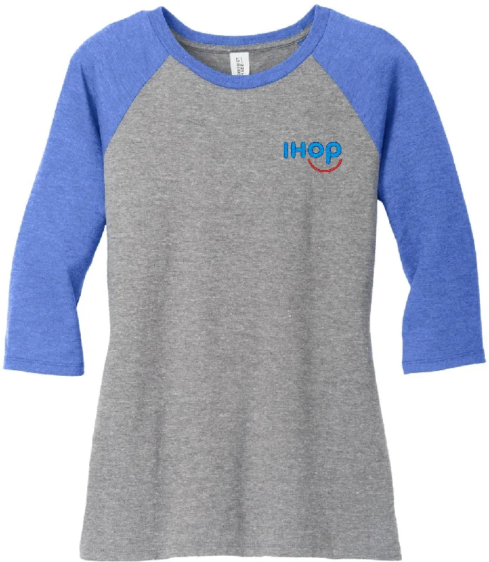 Women's loose fit t shirt District Ladies Perfect Tri 3/4-Sleeve Raglan