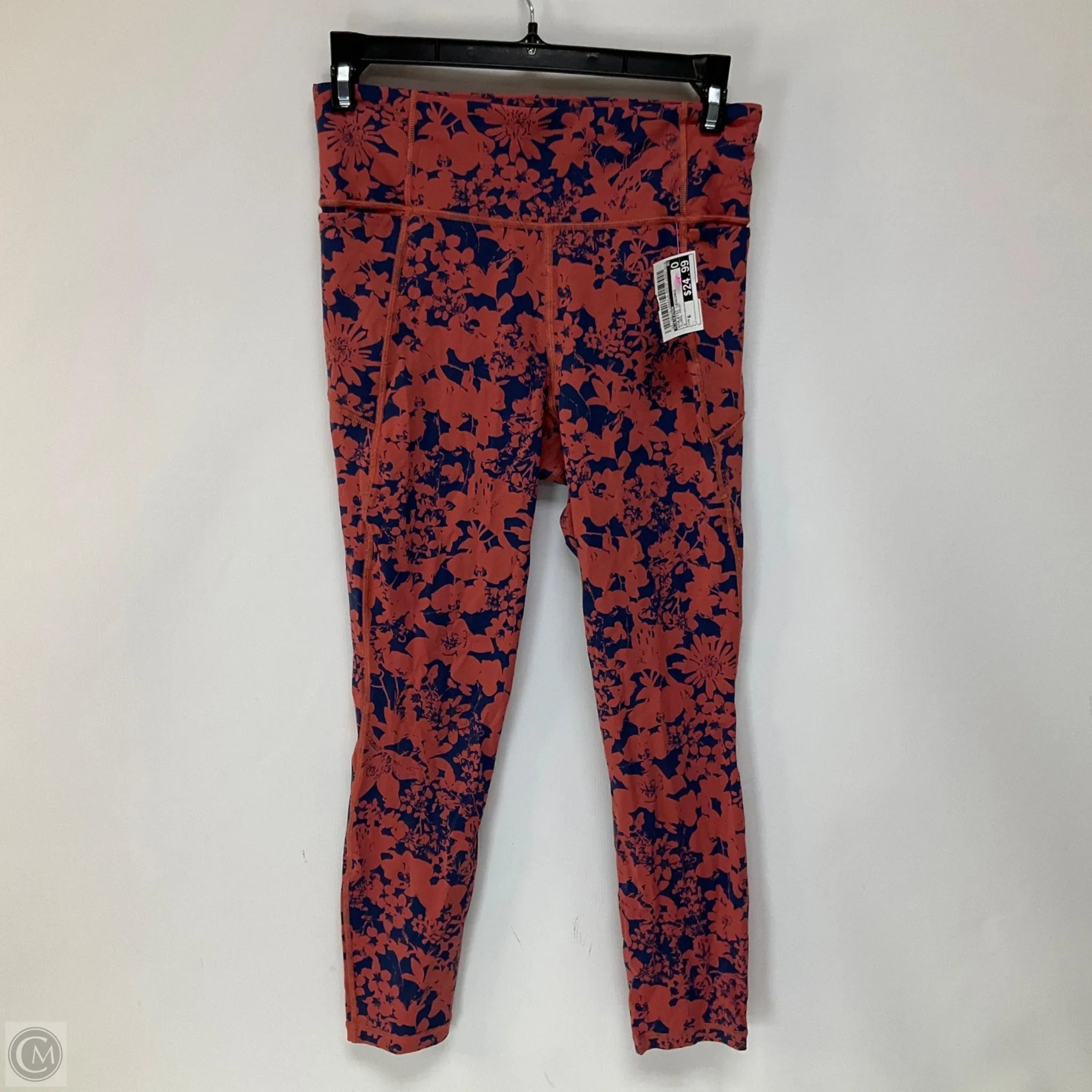 Women's cotton tight trousers Athletic Leggings By Lululemon In Floral Print, Size: 6 Women's cotton tight trousers Athletic Leggings By Lululemon In Floral Print, Size: 6