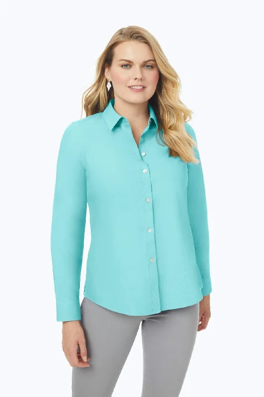 Women's casual long sleeve graphic - tee style shirt Plus - size men's long sleeve shirtsDianna Plus No Iron Pinpoint Long Sleeve Shirt, Turquoise Tide Women's casual long sleeve graphic - tee style shirt Plus - size men's long sleeve shirtsDianna Plus No Iron Pinpoint Long Sleeve Shirt, Turquoise Tide