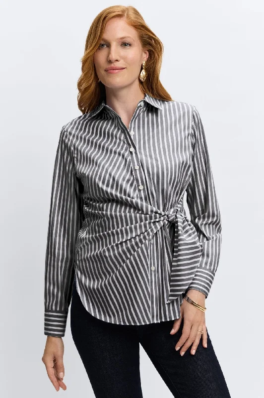 Women's animal print long sleeve rayon shirt Long sleeve shirts with button - down collarsSabine No Iron Stretch Stripe Tie Long Sleeve Shirt Women's animal print long sleeve rayon shirt Long sleeve shirts with button - down collarsSabine No Iron Stretch Stripe Tie Long Sleeve Shirt
