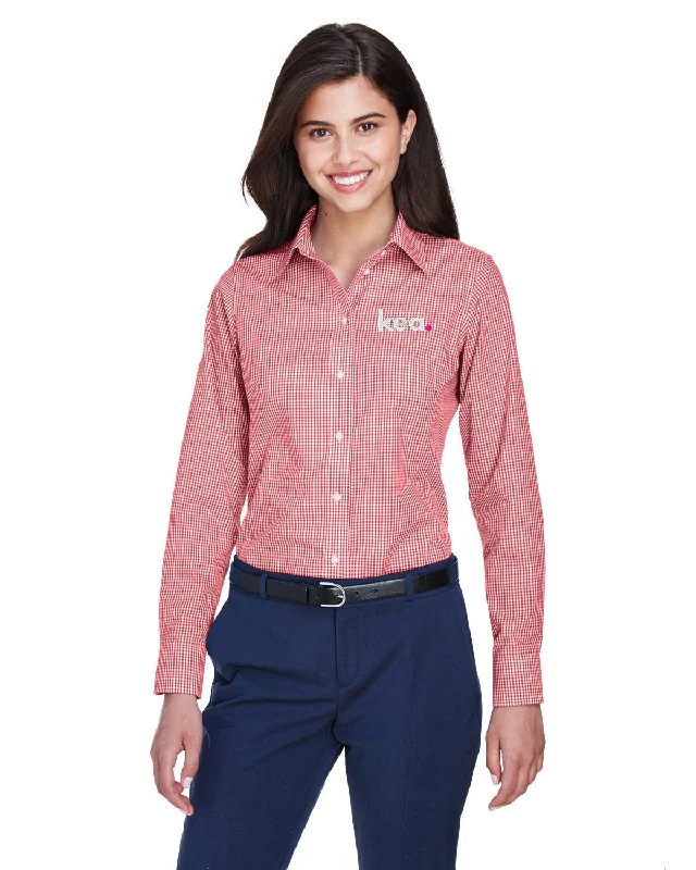 Women's casual long sleeve graphic - tee style shirt Devon & Jones Ladies Gingham Check Dress Shirt Women's casual long sleeve graphic - tee style shirt Devon & Jones Ladies Gingham Check Dress Shirt