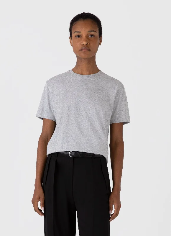 Women's brand name t shirt Women's Boy Fit T-shirt in Grey Melange