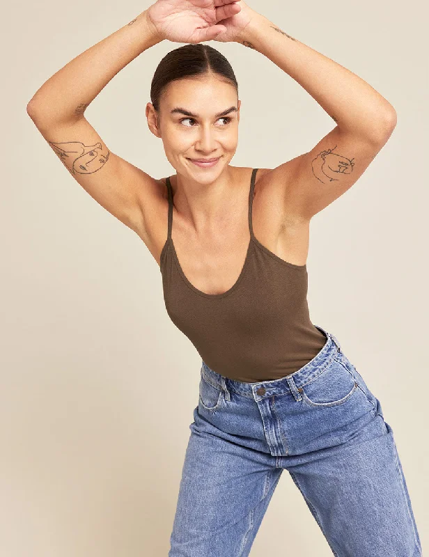 Women's scoop neck t shirt Cami Top - Nude 6