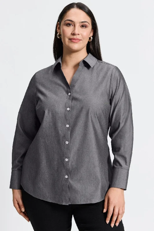 Women's beaded long sleeve satin shirt Long sleeve shirts for business meetingsMary Plus No Iron Pinpoint Long Sleeve Shirt Women's beaded long sleeve satin shirt Long sleeve shirts for business meetingsMary Plus No Iron Pinpoint Long Sleeve Shirt