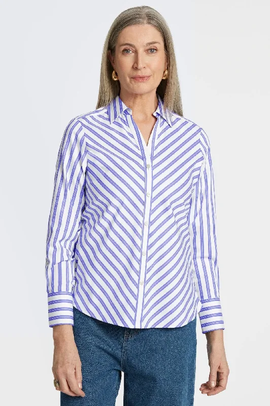 Women's office - wear long sleeve collared shirt Men's long sleeve slim - fit shirtsMary No Iron Stretch Stripe Long Sleeve Shirt Women's office - wear long sleeve collared shirt Men's long sleeve slim - fit shirtsMary No Iron Stretch Stripe Long Sleeve Shirt