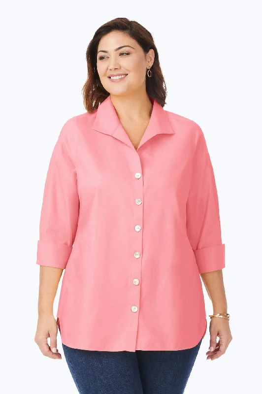 Women's maternity long sleeve shirt for pregnancy Pandora Plus No Iron Pinpoint 3/4 Sleeve Tunic Women's maternity long sleeve shirt for pregnancy Pandora Plus No Iron Pinpoint 3/4 Sleeve Tunic