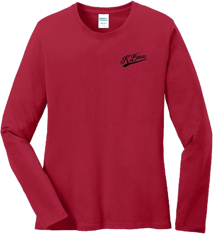 Women's trendy t shirt Port & Company Ladies Long Sleeve Cotton T-Shirt