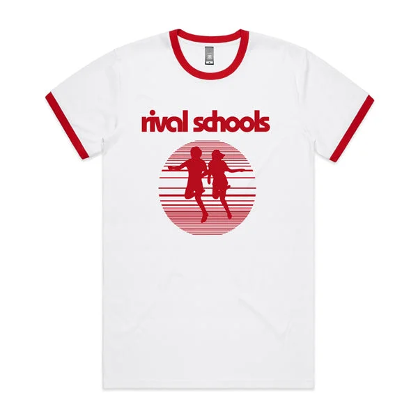 Women's slim fit t shirt Rival Schools - Running Logo Ringer Shirt (Red)