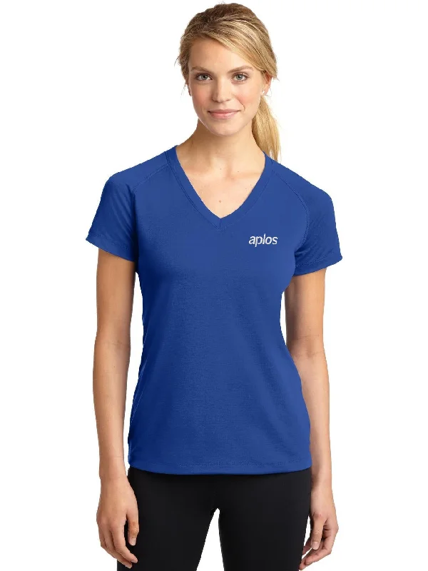 Women's black t shirt Sport-Tek Ladies Ultimate Performance V-Neck