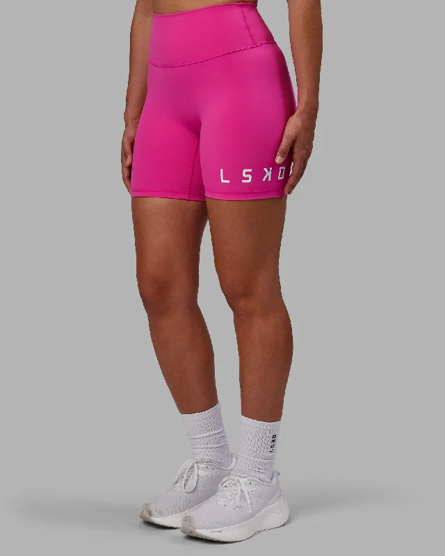 Women's animal - print tight trousers Evolved Mid Shorts - Fuchsia Pink-White