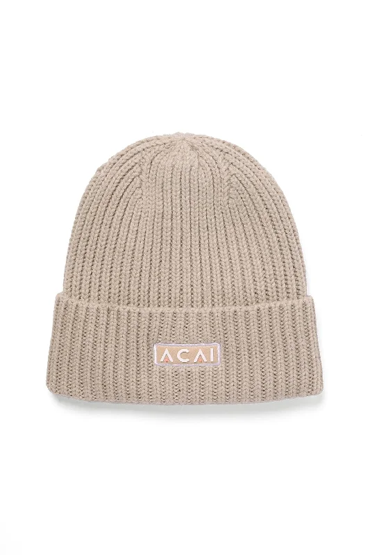 Women's cotton tight trousers Merino Wool Beanie - Almond