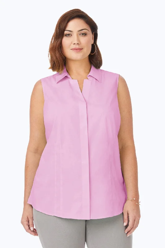 Women's petite long sleeve shirt with adjustable cuffs Taylor Plus No Iron Stretch Sleeveless Shirt Women's petite long sleeve shirt with adjustable cuffs Taylor Plus No Iron Stretch Sleeveless Shirt