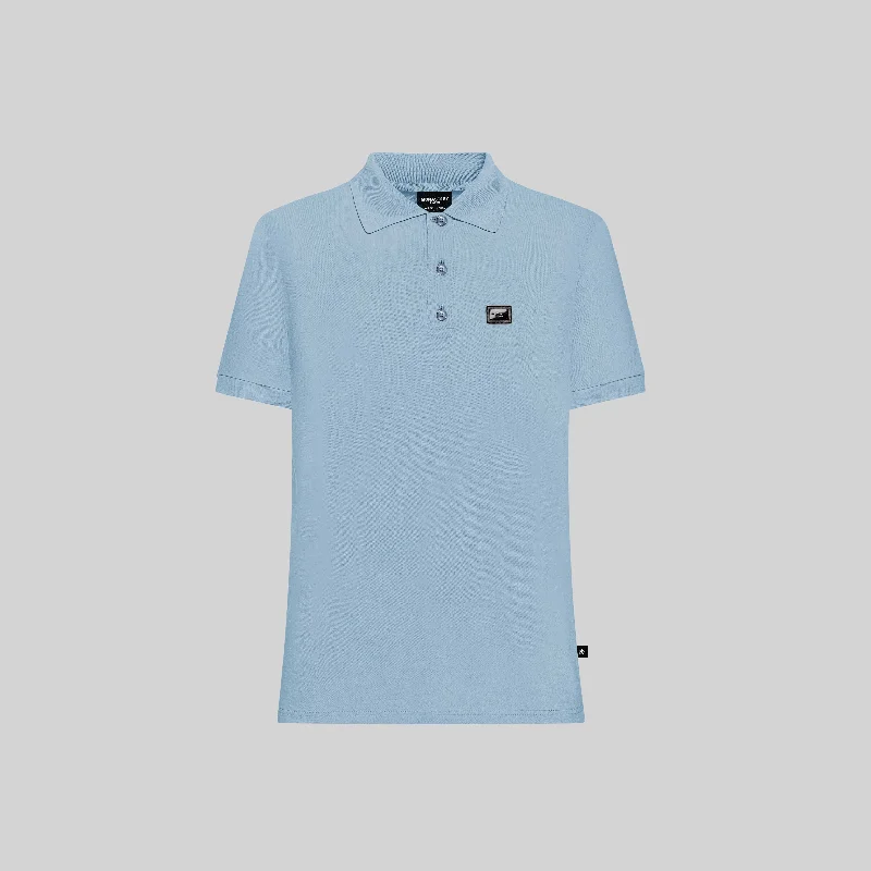 Women's ruffled t shirt SUZUKA T-SHIRT POLO FADED DENIM