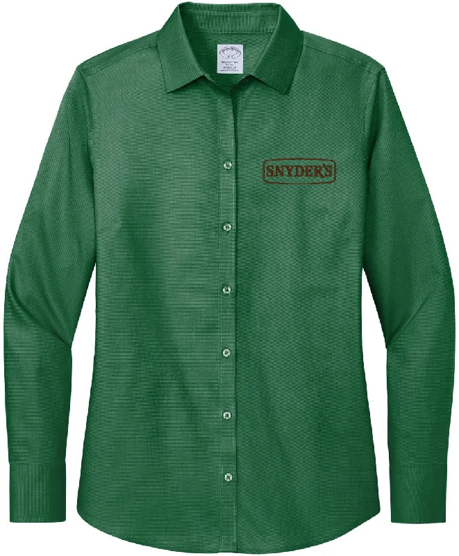 Women's formal long sleeve satin - finish shirt Brooks Brothers Ladies Wrinkle-Free Stretch Nailhead Shirt Women's formal long sleeve satin - finish shirt Brooks Brothers Ladies Wrinkle-Free Stretch Nailhead Shirt