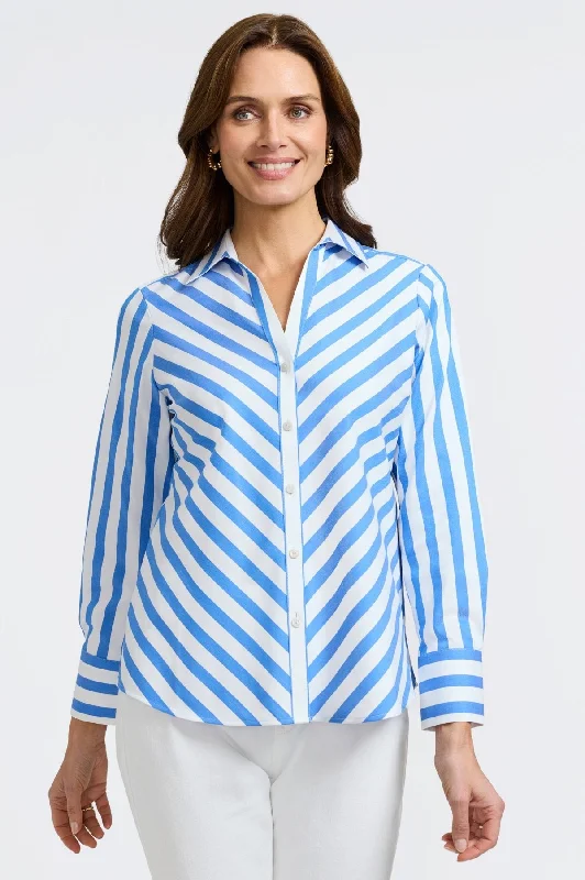 Women's black long sleeve silk button - down shirt Anti - static long sleeve work shirtsMary Springtime Stripe Long Sleeve Shirt Women's black long sleeve silk button - down shirt Anti - static long sleeve work shirtsMary Springtime Stripe Long Sleeve Shirt