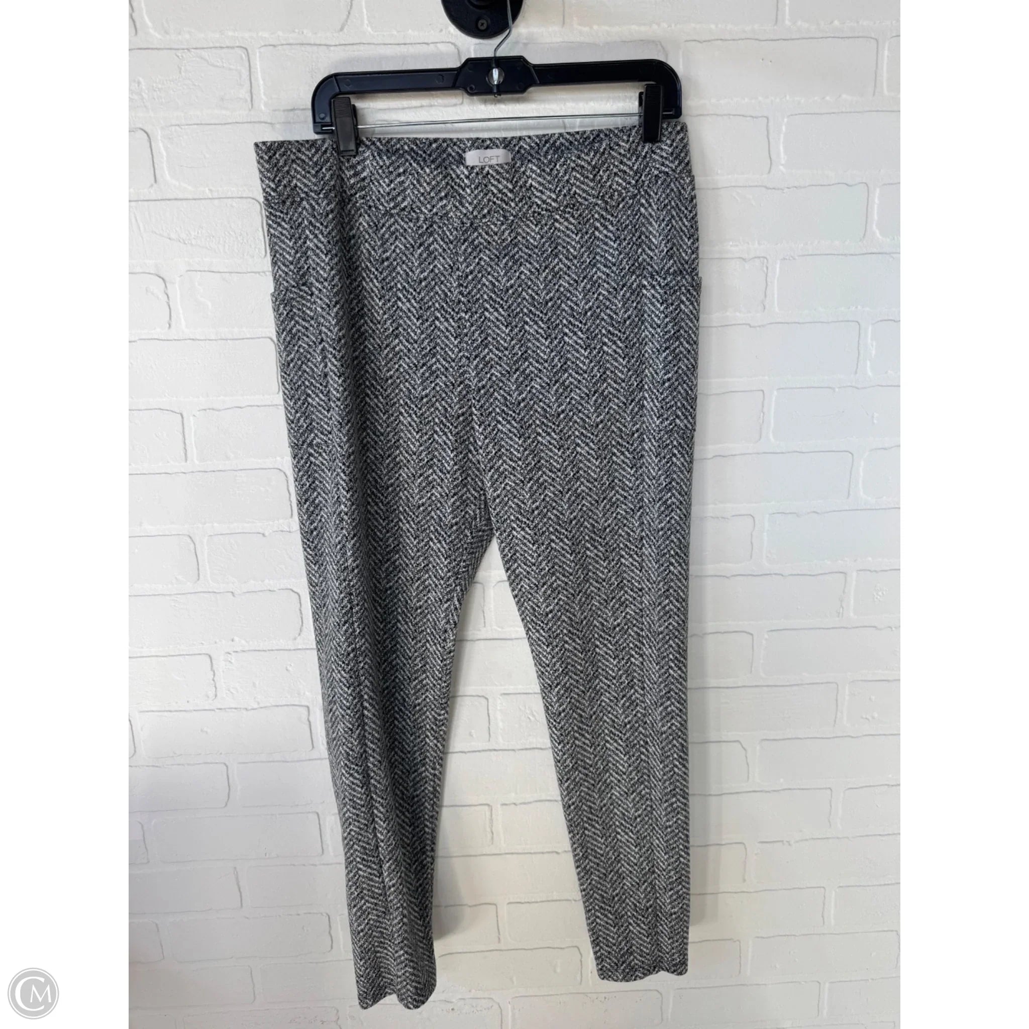 Women's blue tight trousers Pants Leggings By Loft In Grey, Size: L