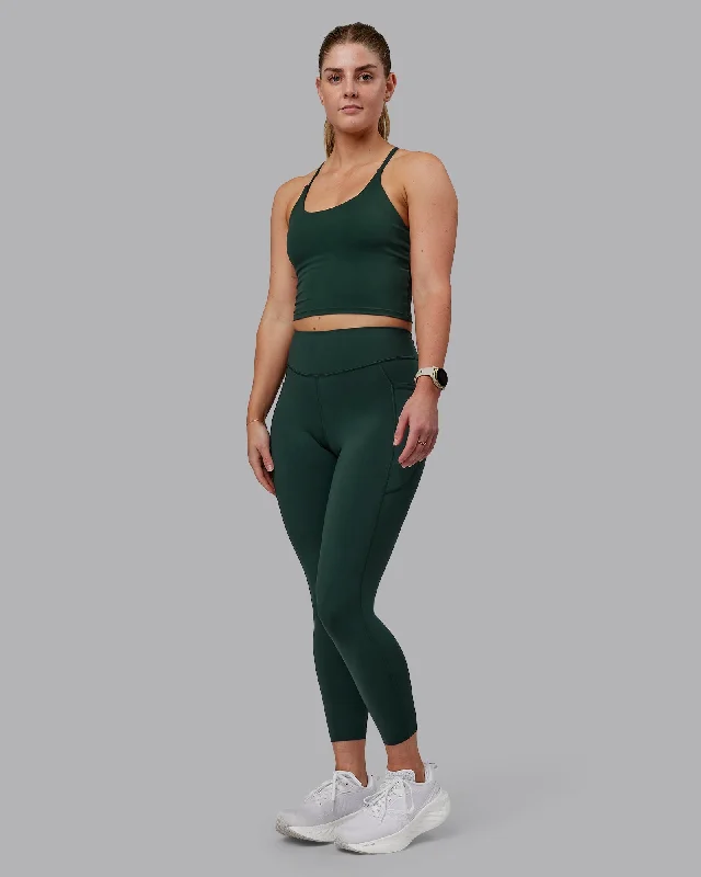 Women's checked tight trousers Elite 7/8 Length Leggings - Vital Green