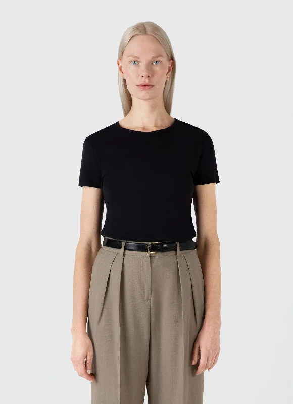 Women's modern t shirt Women's Sea Island Cotton T-shirt in Black